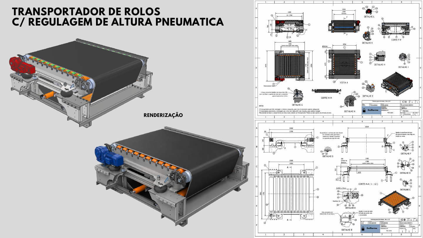 Transportadores de rolos